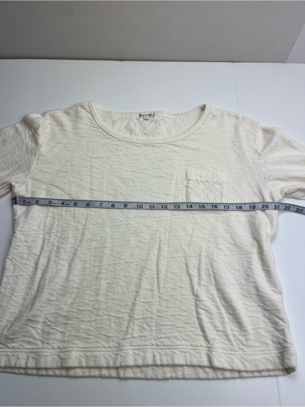 Alex Mill 100% Cotton Cream Long Sleeve Top Pocket Womens Size Large Minimalist - Picture 6 of 10